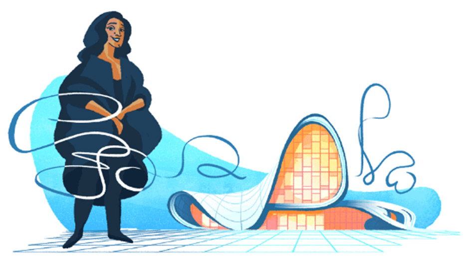 Google Doodle remembers Zaha Hadid’s 2004 Pritzker Prize win
