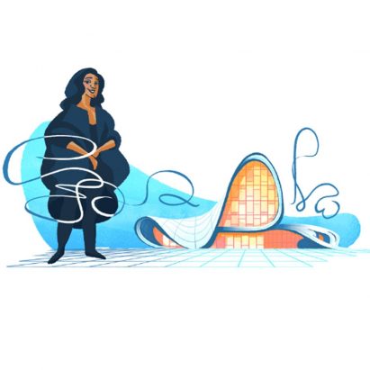 Google Doodle remembers Zaha Hadid’s 2004 Pritzker Prize win