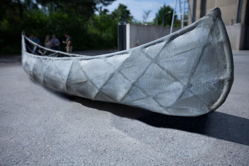 3D printed concrete canoe by ETH Zurich