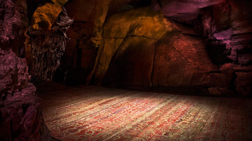 ABC Carpet & Home showcases new rug collection in an underground cave