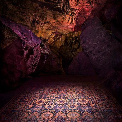 ABC Carpet & Home showcases new rug collection in an underground cave
