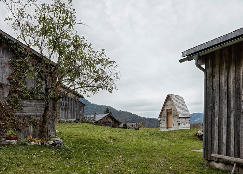 Alpine chapel by IMA, perched along a scenic Austrian meadow
