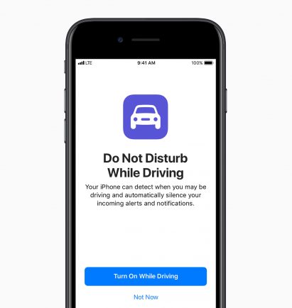 Apple Do Not Disturb while driving feature