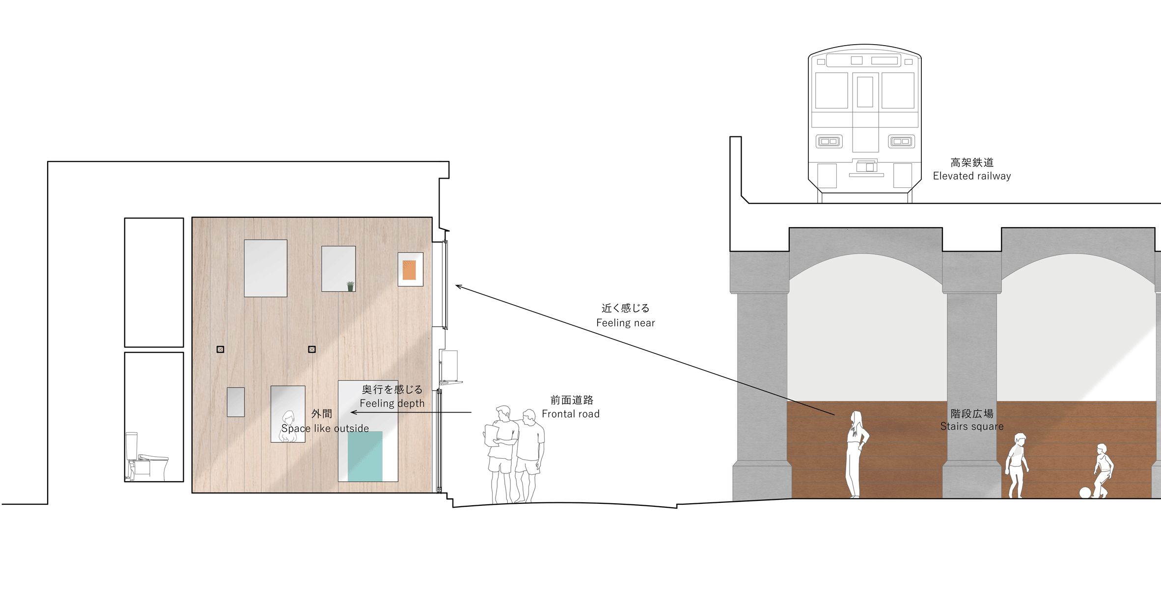 Cut gallery in Koganechou by PERSIMMON HILLS architects