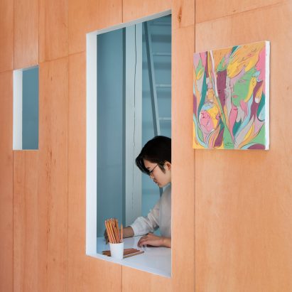 Sex shop converted into tiny Japanese art gallery by Persimmon Hills Architects