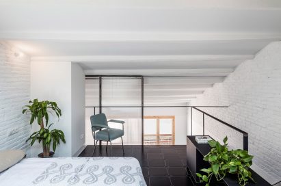 Sleeping area on raised platform