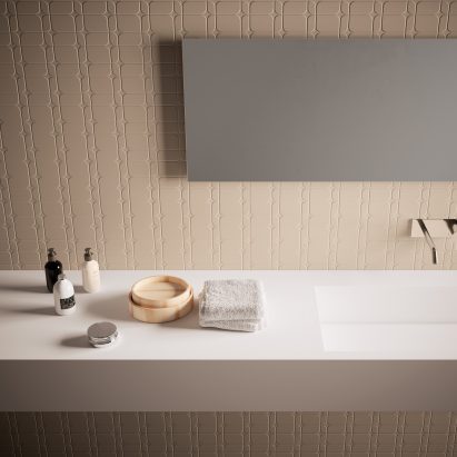 HIMACS Structura solid surface material can take on virtually any pattern