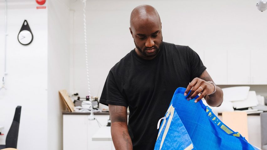 Virgil Abloh with an IKEA bag