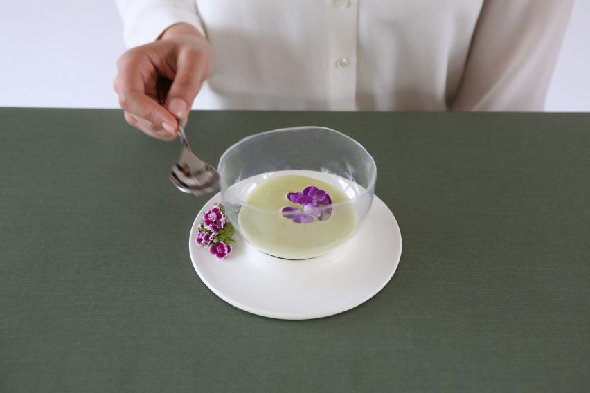 Royal College of Art graduate Lina Saleh’s jelly-like Living Plates