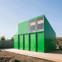School children design and build green den with moving walls for Hull allotment
