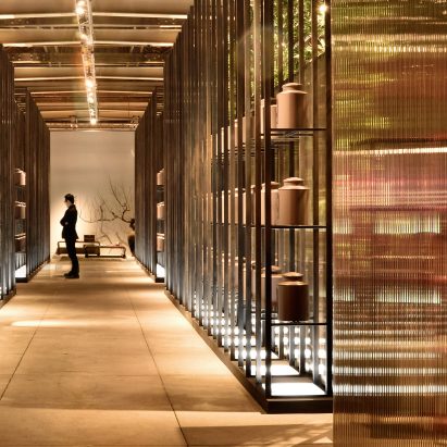 Misty Bamboo Exhibition Space by Kydo. Golden A' Design Award Winner for Interior Space and Exhibition Design Category
