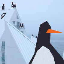 “The Iceberg” housing in Aarhus becomes a playground for penguins in new animation