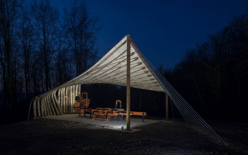 Sawmill Shelter by Architectural Association students, Design + Make programme