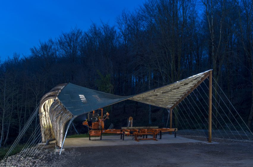 Sawmill Shelter by Architectural Association students, Design + Make programme