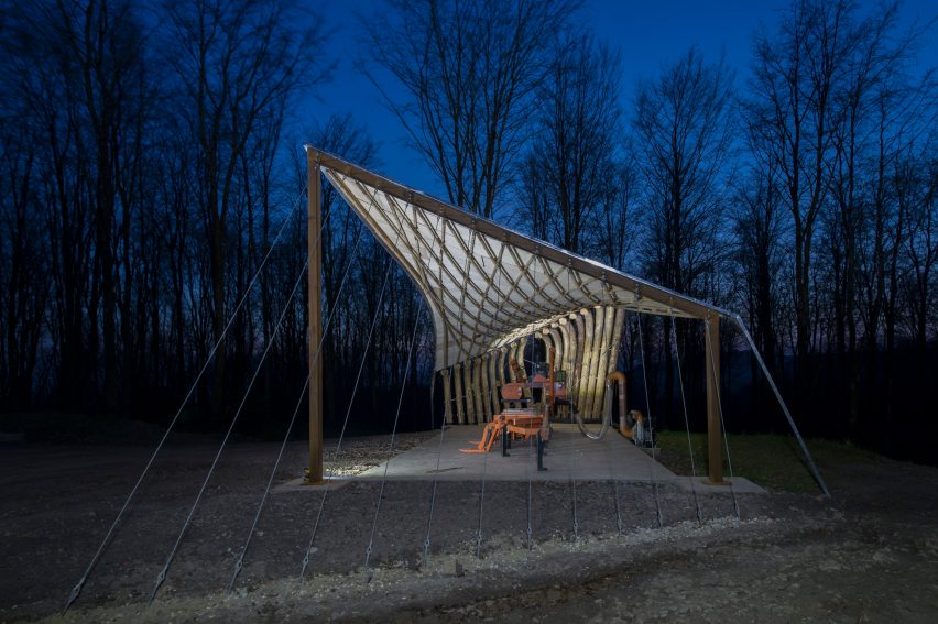 Sawmill Shelter by Architectural Association students, Design + Make programme