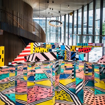 Camille Walala creates colourful labyrinth inside London’s Now Gallery