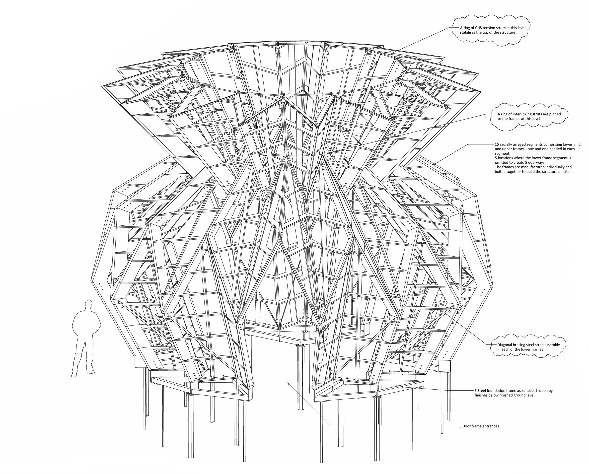 Studio Morison construct origami-like pink pavilion at the National Trust estate, Berrington Hall