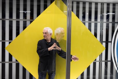 Daniel Buren installation at Tottenham Court Road tube station