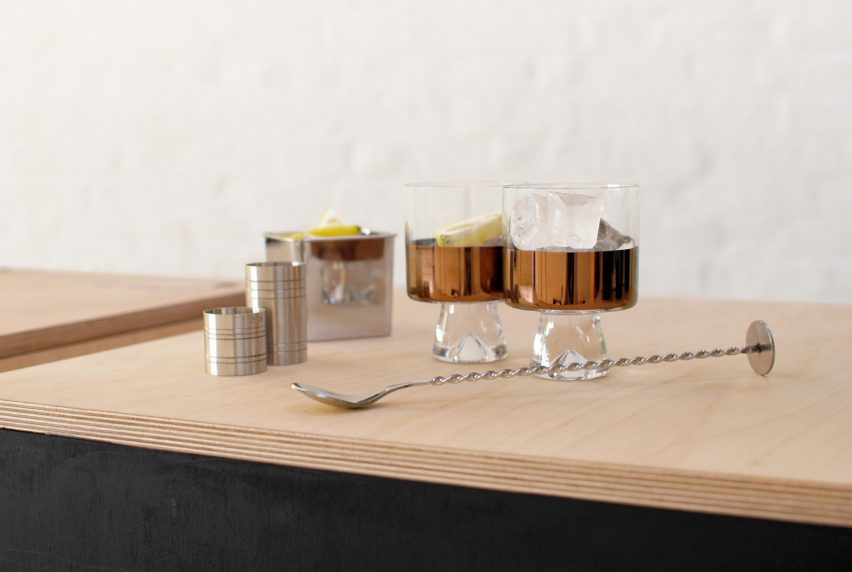 HÛT architects design and build mobile gin trolley as the new office accessory