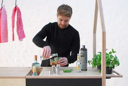 HÛT architects design and build mobile gin trolley as the new office accessory