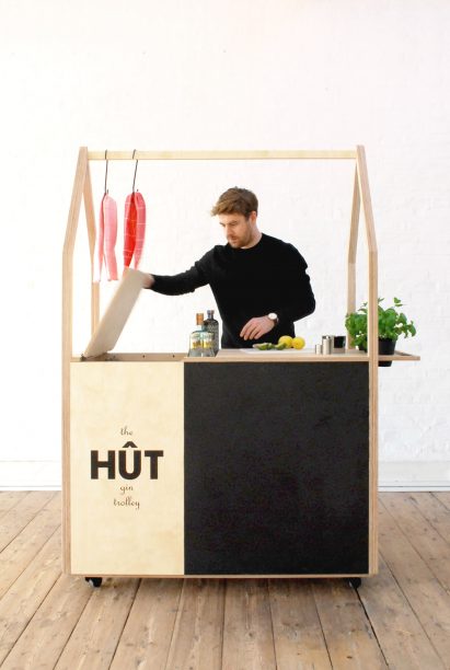 HÛT architects design and build mobile gin trolley as the new office accessory