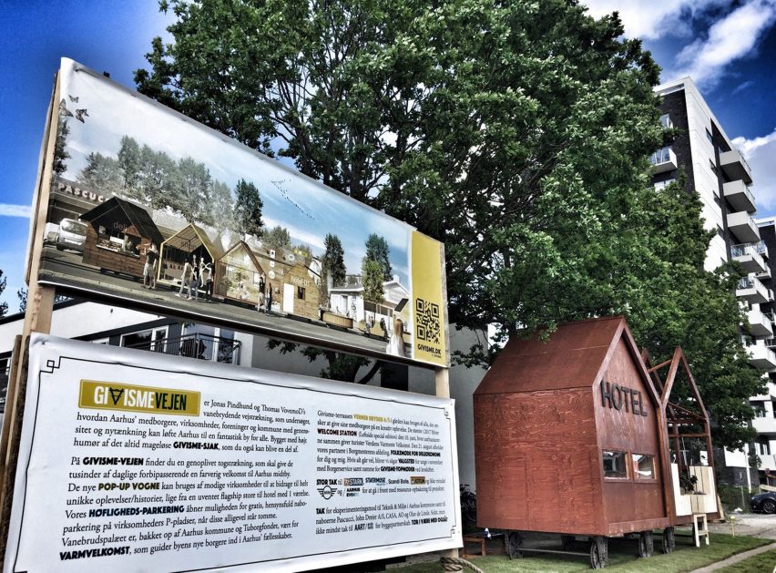 Jesper Hallstrøm Eriksen pop-up train carriages, Denmark, by AART