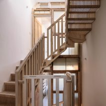 Tsuruta Architects designs staircase in London house from hundreds of plywood pieces