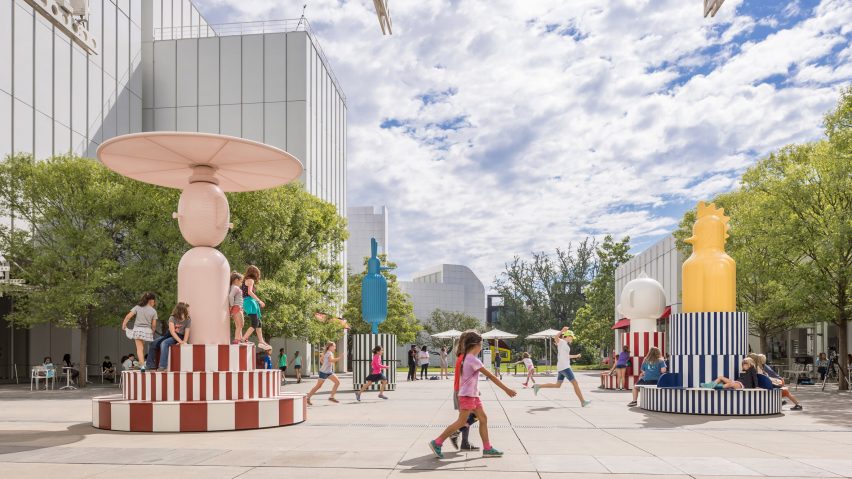 Jaime Hayon installs spinning Merry Go Zoo totems at Atlanta art museum