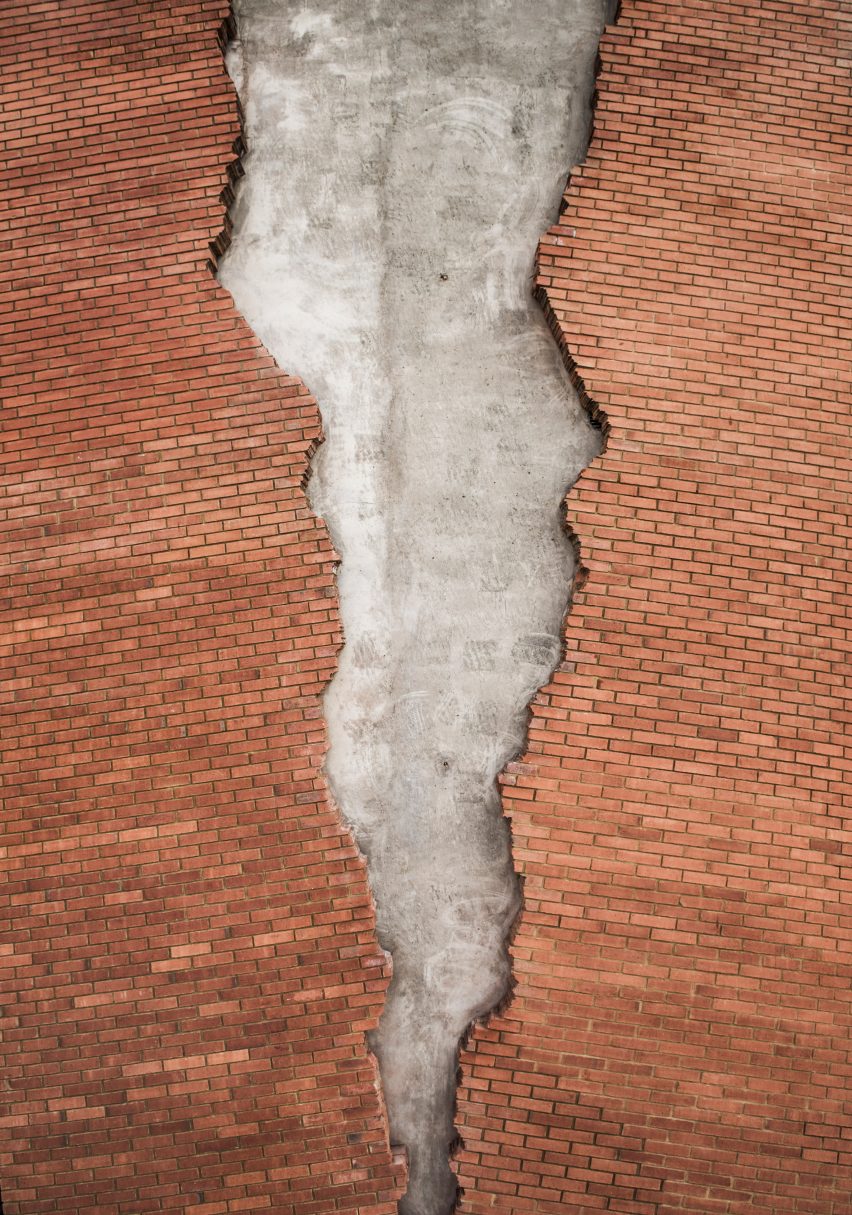 Six Pins and Half a Dozen Needles by Alex Chinneck