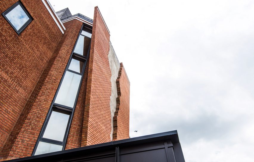 Six Pins and Half a Dozen Needles by Alex Chinneck