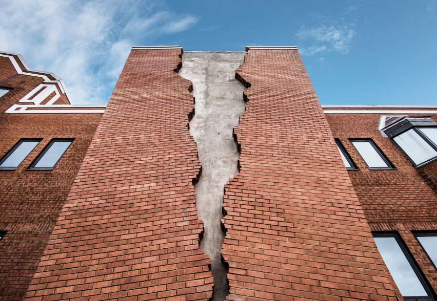 Six Pins and Half a Dozen Needles by Alex Chinneck