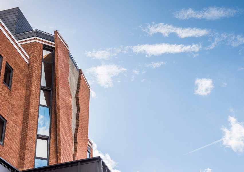 Six Pins and Half a Dozen Needles by Alex Chinneck
