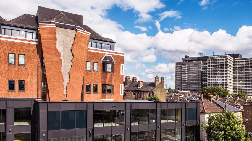 Six Pins and Half a Dozen Needles by Alex Chinneck