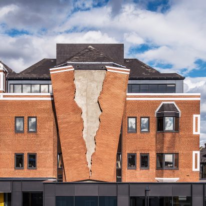 Six Pins and Half a Dozen Needles by Alex Chinneck