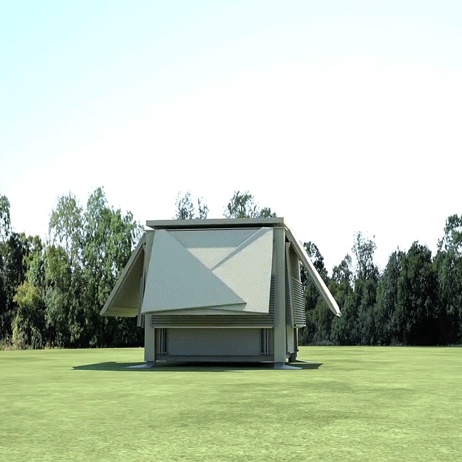 Prefab buildings by Ten Fold Engineering build themselves in eight minutes