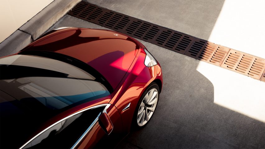 Electric car company Tesla unveils Model 3