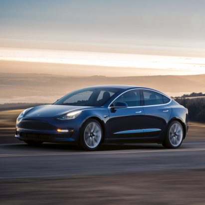 Electric car company Tesla unveils Model 3