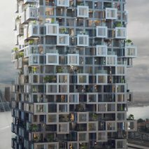 MVRDV designs new Rotterdam skyscraper featuring pixelated walls