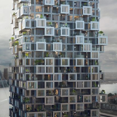 MVRDV designs new Rotterdam skyscraper featuring pixelated walls