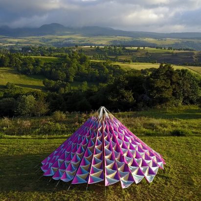 NEON constructs a colourful cathedral in France that moves with the wind