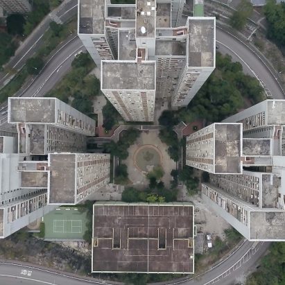 Drone film by Mariana Bisti captures Hong Kong's densely packed high-rise buildings
