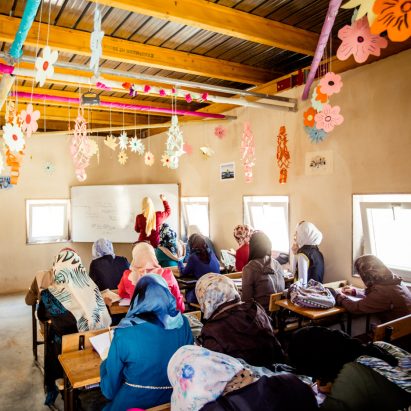 Za’atari camp school, Jordan, for Syrian refugees