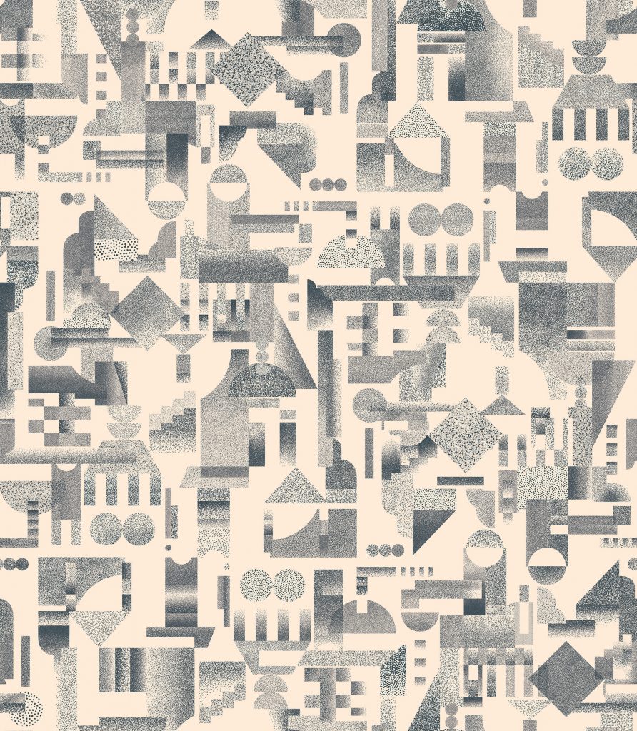 Petite Friture's Abstraction collection includes lighting and wallpaper