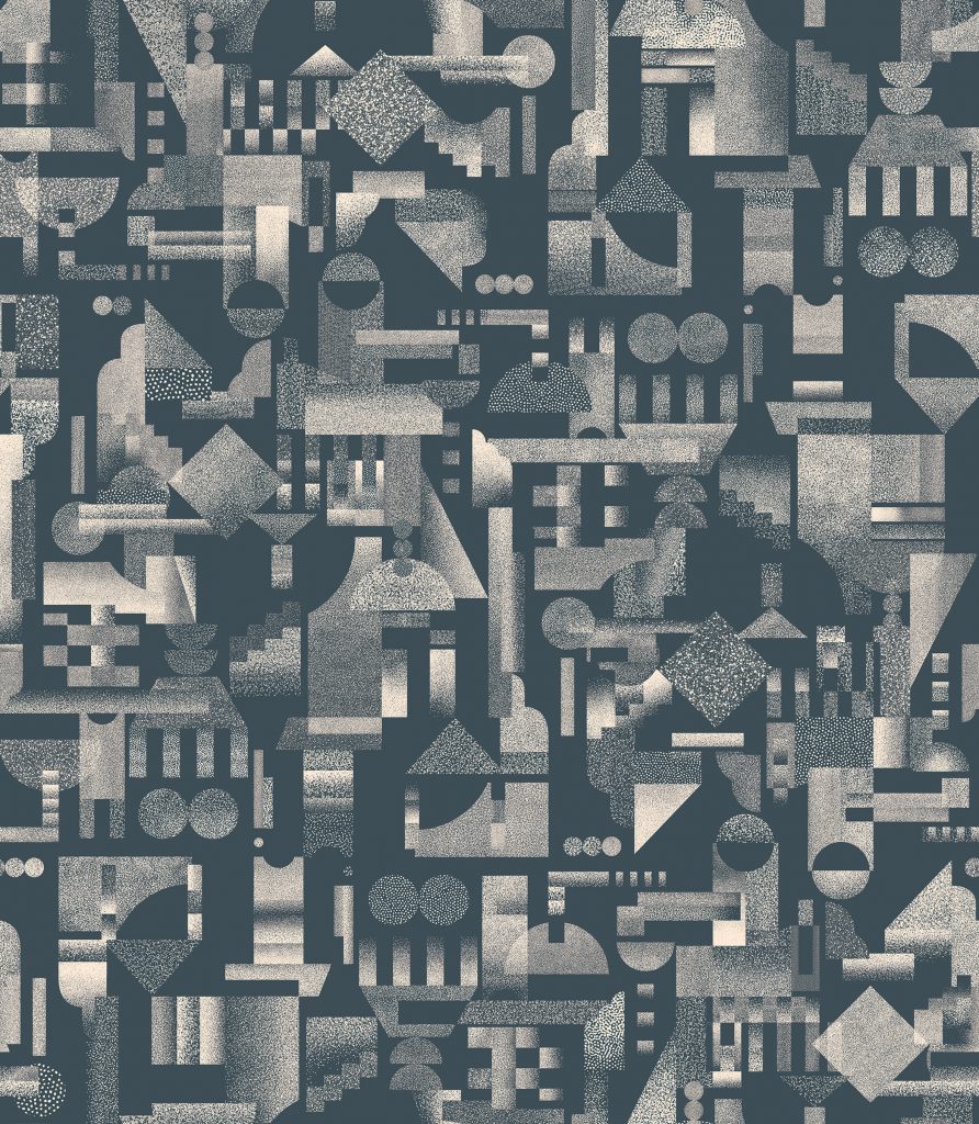 Petite Friture's Abstraction collection includes lighting and wallpaper