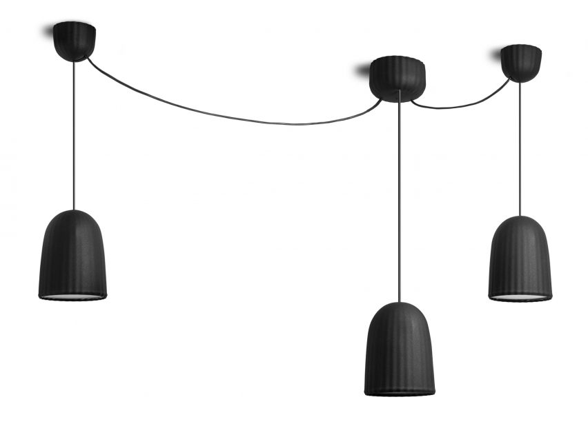 Petite Friture's Abstraction collection includes lighting and wallpaper