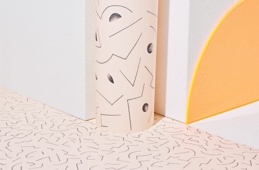 Petite Friture's Abstraction collection includes lighting and wallpaper