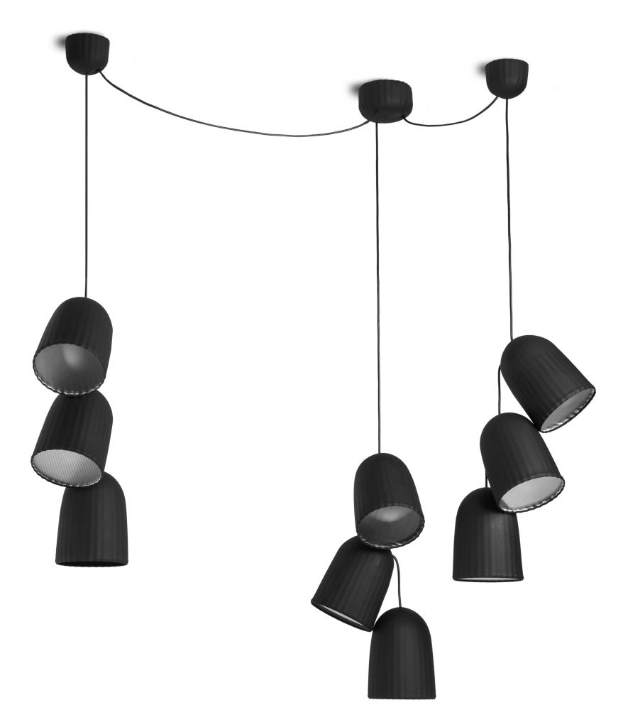Petite Friture's Abstraction collection includes lighting and wallpaper