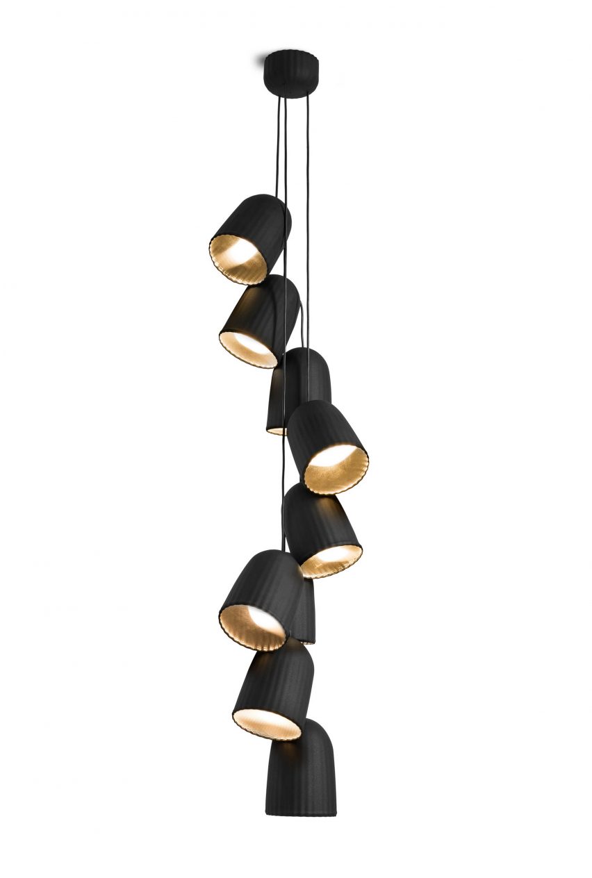 Petite Friture's Abstraction collection includes lighting and wallpaper