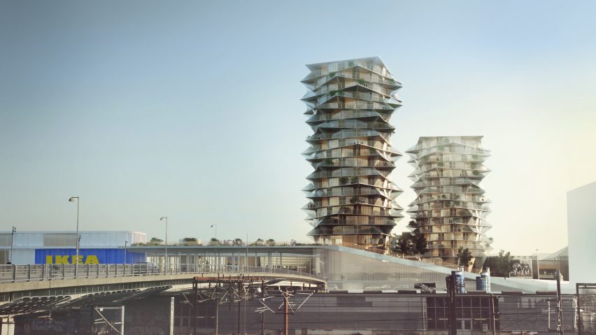 BIG unveils plans for Cactus Towers beside new Copenhagen IKEA