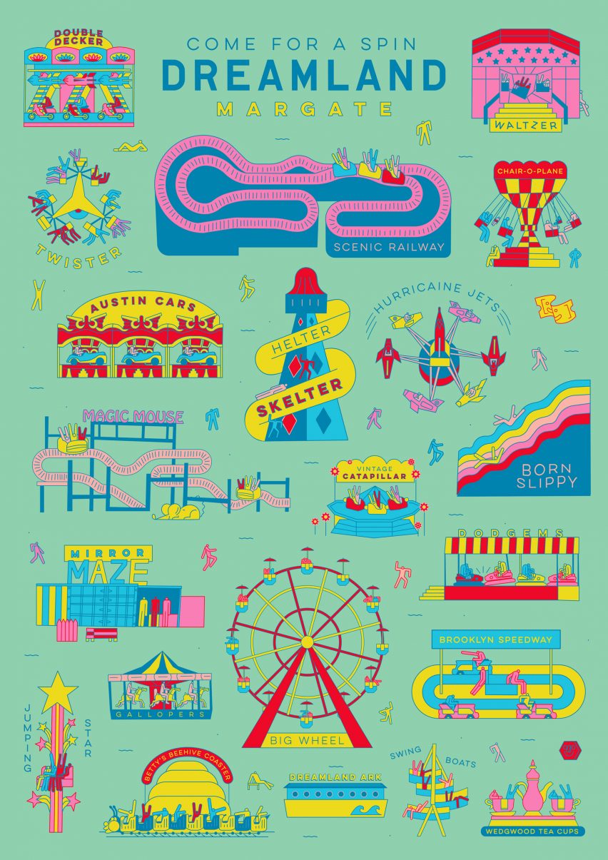 Studio Moross designs posters for relaunched Dreamland theme park